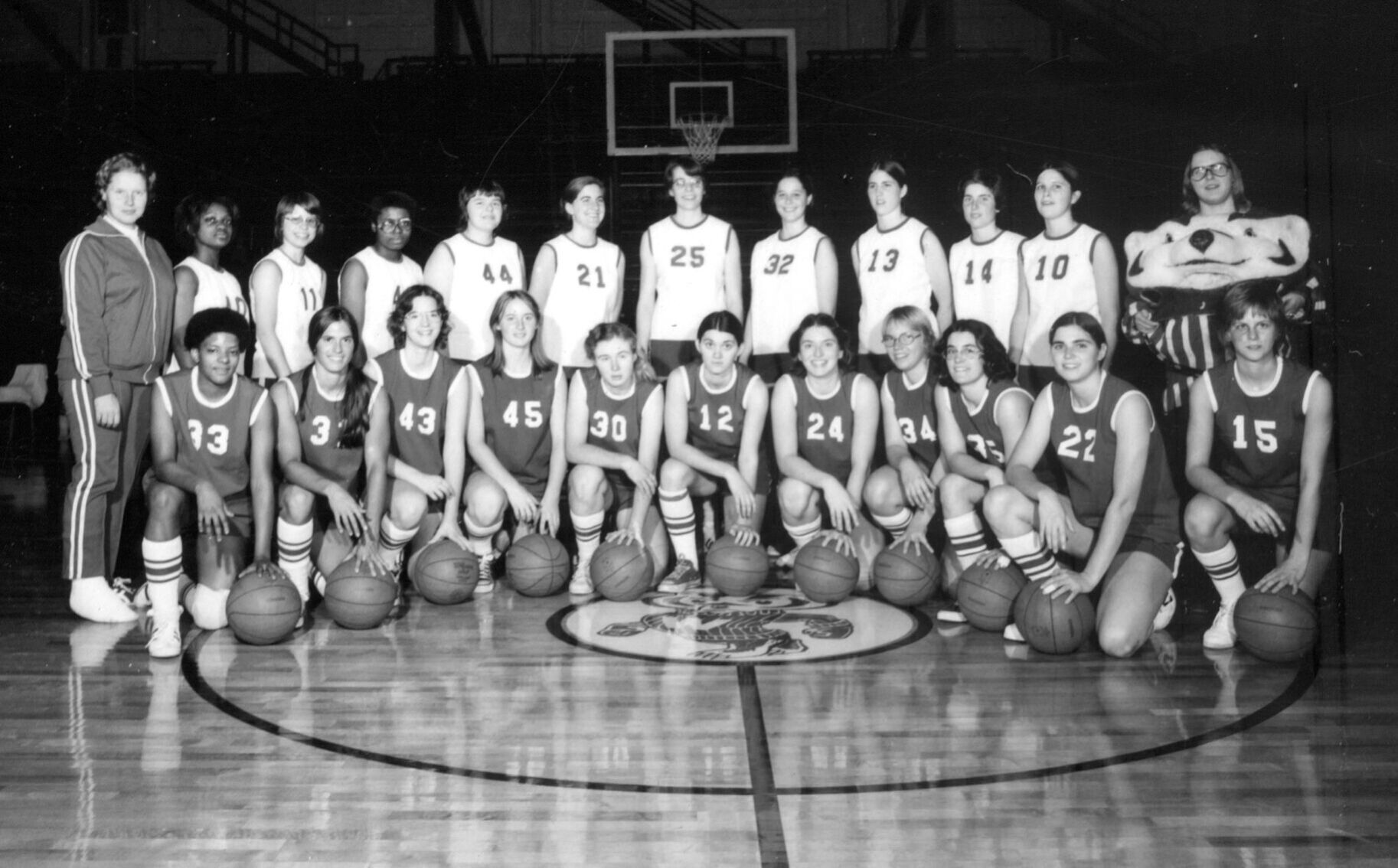 Women's basketball 1974-75 team photo